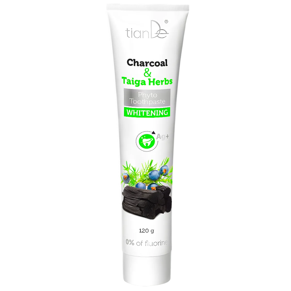 Whitening Phyto Zahnpasta mit Holzkohle und Kräutern aus der Taiga